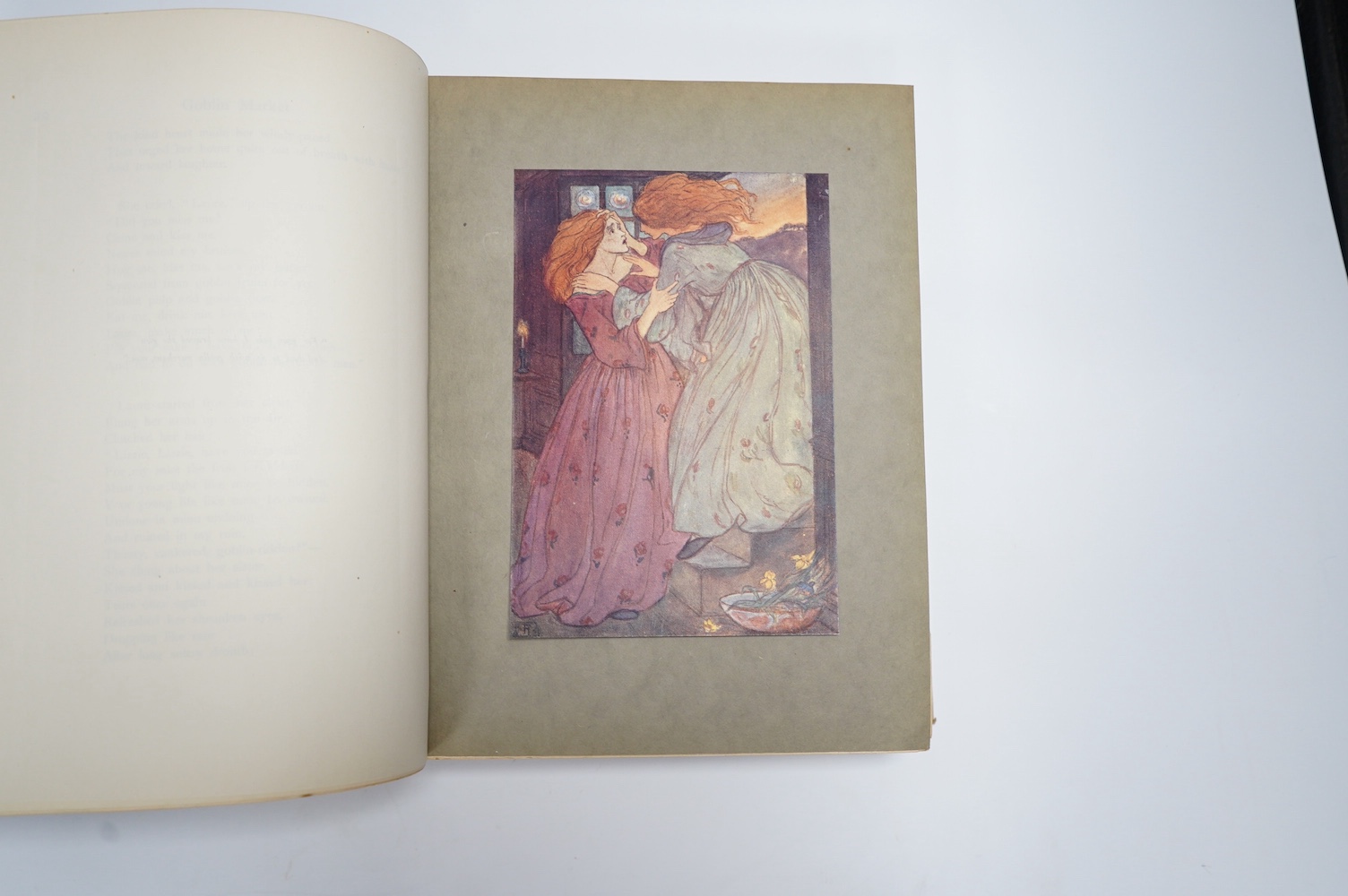 Harrison, Florence (illustrator) - Poems by Christina Rossetti, introduction by Alice Meynell, captioned tissue guards, 36 tipped-in colour plates, illustrations, top edge gilt, 4to, original pictorial cream cloth gilt,